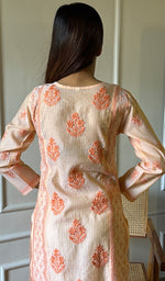 将图像加载到图库查看器中, Women's Lucknowi Handcrafted Chanderi Chikankari Kurti - HONC0285463
