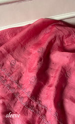 Load image into Gallery viewer, Women's Lakhnavi Handcrafted Pure Organza Chikankari Unstitched Kurta And Dupatta Set- HONC0327846