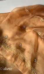 Load image into Gallery viewer, Women's Lakhnavi Handcrafted Pure Organza Chikankari Unstitched Kurta And Dupatta Set- HONC0311700