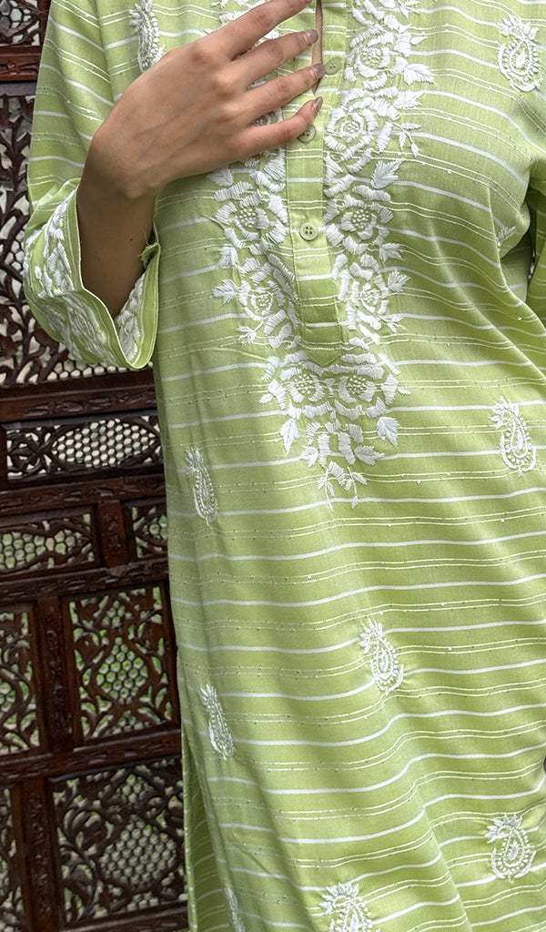 Amanat Women's Lucknowi Handcrafted Cotton Chikankari Kurti - HONC0276830