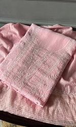 Load image into Gallery viewer, Women's Lakhnavi Handcrafted Mul Chanderi Unstitched Kurta And Dupatta Set - HONC0307428