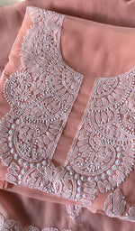 将图像加载到图库查看器中, Women's Lucknowi Handcrafted Faux-Georgette Chikankari Suit Material - HONC0263012