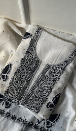 Load image into Gallery viewer, Titlee Women's Lakhnavi Handcrafted Mul Chanderi Unstitched Kurta And Dupatta Set - HONC0288847