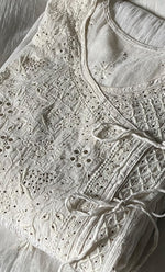 Load image into Gallery viewer, Women's Lakhnavi Handcrafted Mul Chanderi Semi - Stitched Angrakha And Dupatta Set- HONC0303235