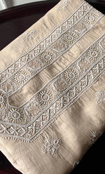 将图像加载到图库查看器中, Lucknowi Handcrafted Chanderi Silk Chikankari Unstitched Unisex Kurta Fabric - HONC0275127