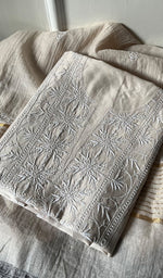 Load image into Gallery viewer, Amisha Women's Lakhnavi Handcrafted Chanderi Silk Chikankari Full Suit Material - HONC0253717