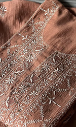 Load image into Gallery viewer, Women's Lakhnavi Handcrafted Maheshwari Mul Chanderi Semi - Stitched Kurta And Dupatta Set - HONC0271066