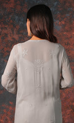 Load image into Gallery viewer, Fareeha Women's Lakhnavi Handcrafted Viscose Georgette Chikankari Kurti - HONC0318839