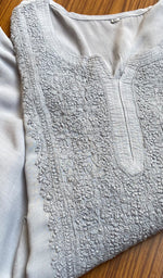 将图像加载到图库查看器中, Women's Lucknowi Handcrafted Modal Cotton Chikankari Kurti - HONC0229158