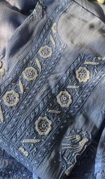 将图像加载到图库查看器中, Women's Lakhnavi Handcrafted Mul Chanderi Semi - Stitched Anarkali And Dupatta Set - HONC0284778
