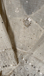 Load image into Gallery viewer, Women's Lucknowi Handcrafted Kota Chanderi Chikankari Semi-Stitched Kurta And Dupatta Set - HONC0242010