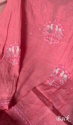 Load image into Gallery viewer, Women's Lakhnavi Handcrafted Mul Chanderi Semi - Stitched Kurta And Dupatta Set - HONC0249164