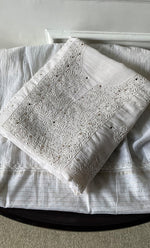 Load image into Gallery viewer, Women's Lakhnavi Handcrafted Mul Chanderi Unstitched Kurta And Dupatta Set - HONC0263960