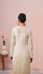 将图像加载到图库查看器中, Yusra Women's Lakhnavi Handcrafted Viscose Georgette Chikankari Kurti - HONC0541387