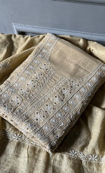 Load image into Gallery viewer, Women's Lakhnavi Handcrafted Mul Chanderi Unstitched Kurta And Dupatta Set - HONC0296493