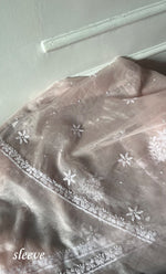 Load image into Gallery viewer, Women's Lakhnavi Handcrafted Organza Chikankari Unstitched Full Suit Material - HONC0284601