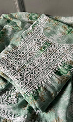 Load image into Gallery viewer, Women's Lakhnavi Handcrafted Cotton Chikankari Kurta And Kurta Dupatta Set - HONC0312686