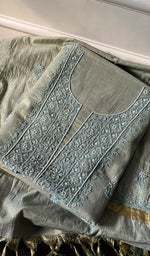 将图像加载到图库查看器中, Women's Lakhnavi Handcrafted Tissue Chanderi Chikankari Suit Material - HONC0287076