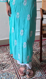 Load image into Gallery viewer, Rupam Women's Lucknowi Handcrafted Modal Cotton Chikankari Kurti - HONC0211887