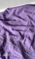 将图像加载到图库查看器中, Women's Lakhnavi Handcrafted Viscose Georgette Chikankari Full Suit Material - HONC0274222