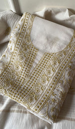 将图像加载到图库查看器中, Women's Lakhnavi Handcrafted Maheshwari Mul Chanderi Kurta And Dupatta Set - HONC0267215