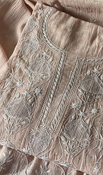 将图像加载到图库查看器中, Laiba Women's Lakhnavi Handcrafted Mul Chanderi Semi - Stitched Anarkali And Dupatta Set - HONC0288588
