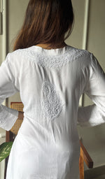 Load image into Gallery viewer, Women's Lucknowi Handcrafted Modal Cotton Chikankari Kurti - HONC0272662