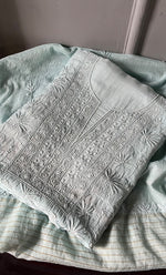 Load image into Gallery viewer, Women's Lakhnavi Handcrafted Mul Chanderi Unstitched Kurta And Dupatta Set- HONC0278916