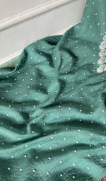 Load image into Gallery viewer, Jazba Women's Lakhnavi Handcrafted Mul Chanderi Unstitched Kurta And Dupatta Set - HONC0353911