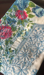 将图像加载到图库查看器中, Women's Lakhnavi Handcrafted Cotton Chikankari Unstitched Kurti Fabric - HONC0284337