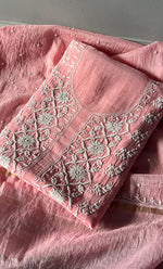 Load image into Gallery viewer, Jazba Women's Lakhnavi Handcrafted Mul Chanderi Kurta And Dupatta Set - HONC0301697