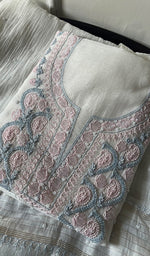 将图像加载到图库查看器中, Women's Lakhnavi Handcrafted Mul Chanderi Unstitched Kurta And Dupatta Set - HONC0279817