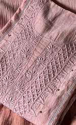 将图像加载到图库查看器中, Women's Lakhnavi Handcrafted Mul Chanderi Semi - Stitched Kurta And Dupatta Set - HONC0284752