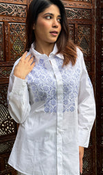 Load image into Gallery viewer, Women's Lakhnavi Handcrafted Cotton Chikankari Top And Palazzo Set - HONC0267510
