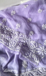 Load image into Gallery viewer, Women's Lucknowi Handcrafted Faux-Georgette Chikankari Suit Material - HONC0315341