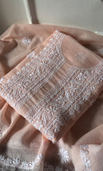 Load image into Gallery viewer, Women's Lakhnavi Handcrafted Kota Cotton Unstitched Kurta And Dupatta Set- HONC0318738