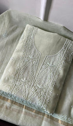 Load image into Gallery viewer, Women's Lakhnavi Handcrafted Mul Chanderi Chikankari Full Suit Material - HONC0279290