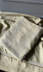 Load image into Gallery viewer, Women's Lakhnavi Handcrafted Munga Silk Chikankari Kurta And Dupatta Set- HONC0278876