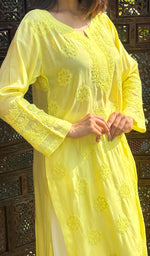 将图像加载到图库查看器中, Inaya Women's Lucknowi Handcrafted Muslin Chikankari Kurti - HONC0204423