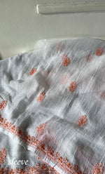 Load image into Gallery viewer, Women's Lucknowi Handcrafted Kota Cotton Chikankari Unstitched Kurta And Dupatta Set - HONC0305074