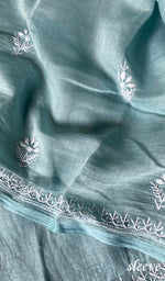 Load image into Gallery viewer, Nushrat Women's Lakhnavi Handcrafted Mul Chanderi Unstitched Kurta And Dupatta Set - HONC0247991