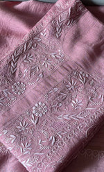 将图像加载到图库查看器中, Women's Lakhnavi Handcrafted Munga Silk Semi - Stitched Chikankari Kurta And Dupatta Set- HONC0265424