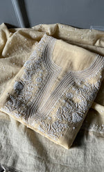 Load image into Gallery viewer, Women's Lakhnavi Handcrafted Mul Chanderi UnStitched Kurta And Dupatta Set - HONC0301698