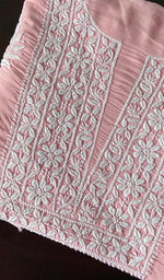 Load image into Gallery viewer, Women's Lakhnavi Handcrafted Modal Cotton Chikankari Unstitched Kurti Fabric - HONC0261076