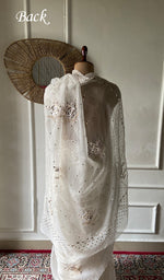 将图像加载到图库查看器中, Women's Lucknowi Handcrafted Pure Organza Silk Chikankari Saree - HONC0355016