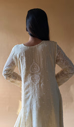Load image into Gallery viewer, Laiba Women's Lucknowi Handcrafted Mul Chanderi Stitched Chikankari Anarkali , Dupatta With pant Set- HONC0354799