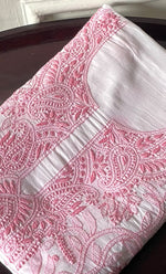 将图像加载到图库查看器中, Women's Lakhnavi Handcrafted Modal Cotton Chikankari Unstitched Kurti Fabric - HONC0325225