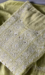 Load image into Gallery viewer, Women's Lakhnavi Handcrafted Mul Chanderi Semi - Stitched Kurta And Dupatta Set - HONC0270073