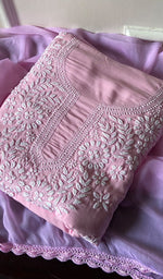 将图像加载到图库查看器中, Women's Lakhnavi Handcrafted Modal Cotton Chikankari Suit Material - HONC0275941