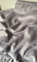 Load image into Gallery viewer, Women's Lucknowi Handcrafted Chanderi Silk Chikankari Full Suit Material - HONC0322745